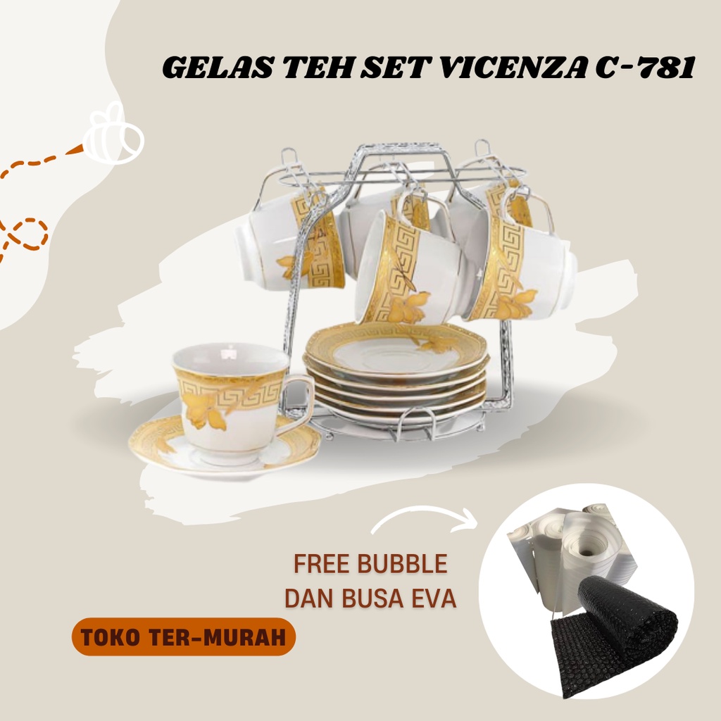 GELAS TEH SET VICENZA C-781 TERBARU