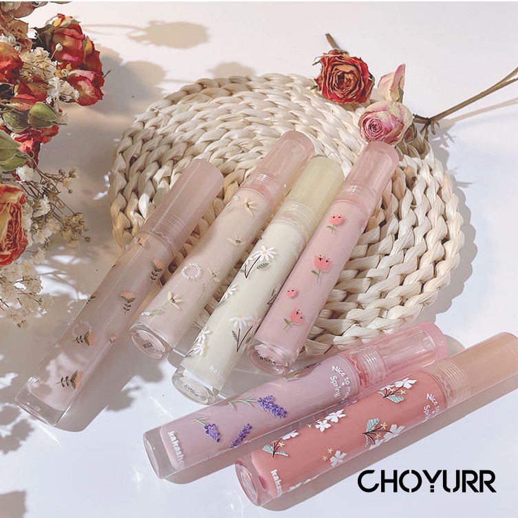 【COD】Kakashow Lip Gloss Flower The World 6 Warna Waterproof Moisturizing Lip Gloss Mist Nude-CH