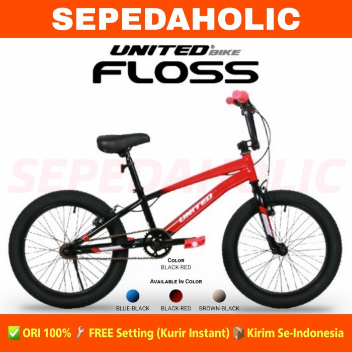 Best Seller Sepeda Anak Laki Bmx United Floss New 20 Inch Garansi Resmi 5 Tahun