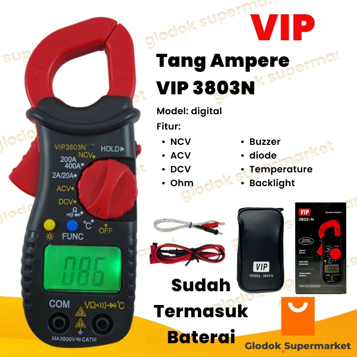 Tang Ampere Digital VIP 3803N Clamp Meter VIP 3803-N NCV