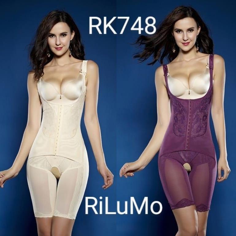 BOOMING RiLuMo Korset M-5XL Bodysuit TOURMAInfra Red Stone Pelangsing Perut Import Pembakar Lemak Pr