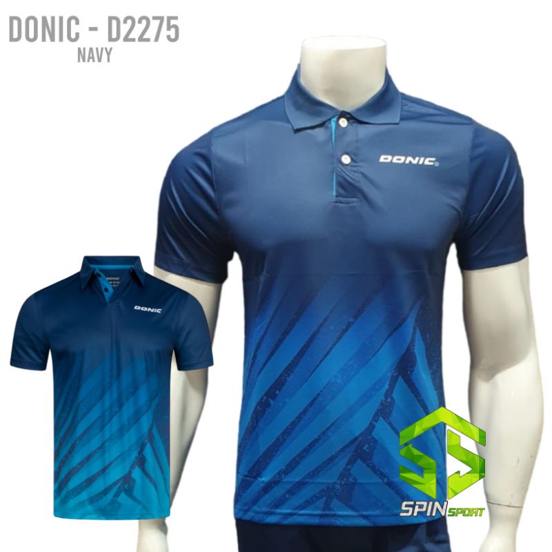 [D2275 Navy] Kaos Donic Import Go Premium Terbaru Series Jersey Baju Tenis Meja Pingpong Sport Olahr
