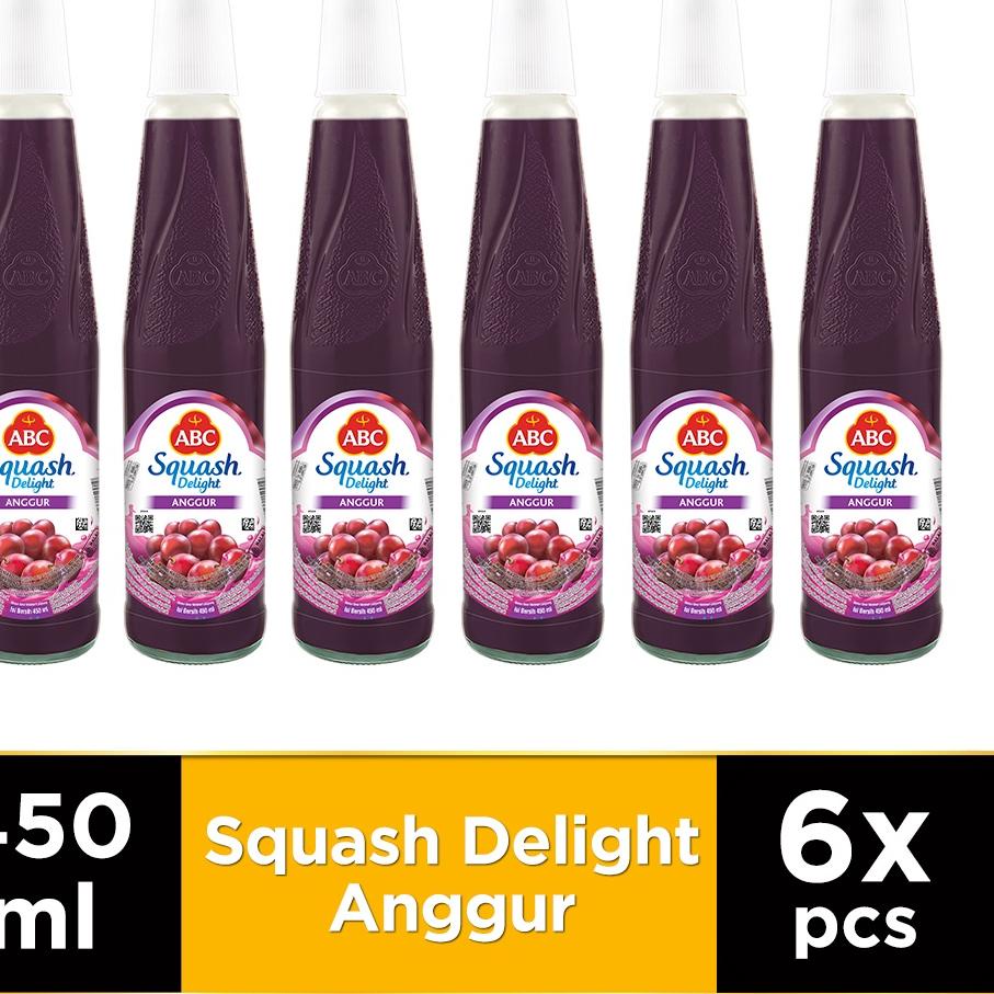 

☈ ABC Sirup Squash Delight Anggur 450 ml - Multi Pack 6 pcs ♥
