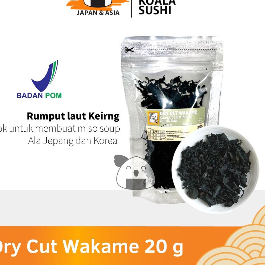 

Super deal DRY WAKAME Rumput Laut Kering 20 g │ Dried Cut Wakame Import for Miso Sup Ramen Udon