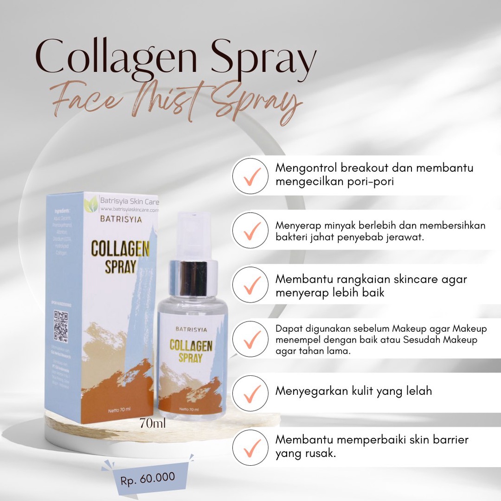 Batrisyia Serum Extra Collagen 20ml anti aging menyamarkan kerutan merapatkan pori - pori besar menghilangkan mata panda batrisya herbal