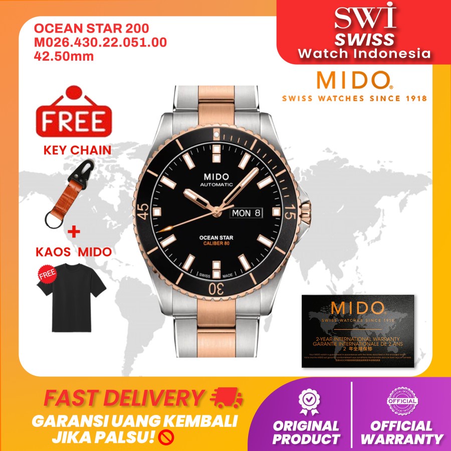 Jam Tangan Pria Mido M026.430.22.051.00 Ocean Star Caliber 80
