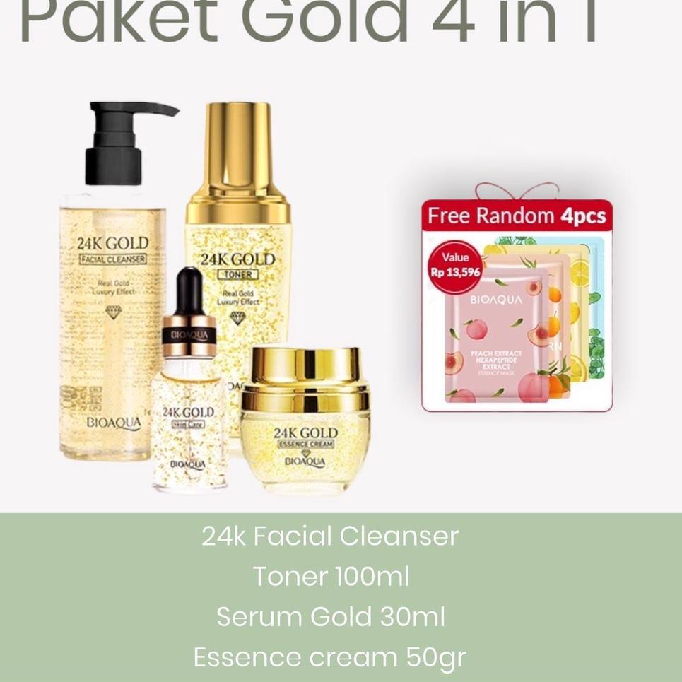 ☉ BIOAQUA Paket Skincare 24k Gold Skin Care 4 in 1 ✾