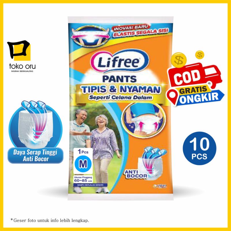 Lifree M isi 10 pcs Popok Celana Dewasa