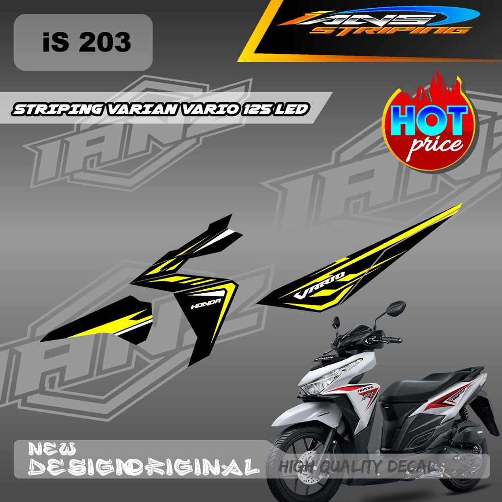 TERBARU STIKER STRIPING MOTOR HONDA VARIO 125 LED VARIASI DESAIN WARNA / STIKER DECAL HONDA VARIO12 LED / DECAL KERETA HONDA VARIO  IS203