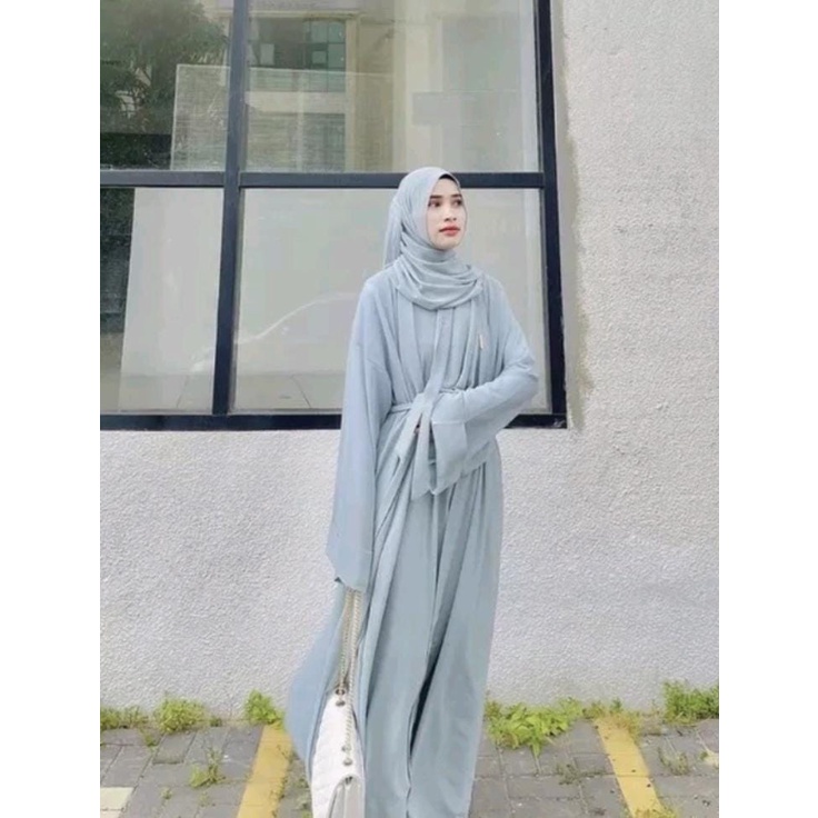 Abaya turki salamah 2IN1 inner plus outer  terbaru kekinian // allsize bahan ceruty babydoll (7)