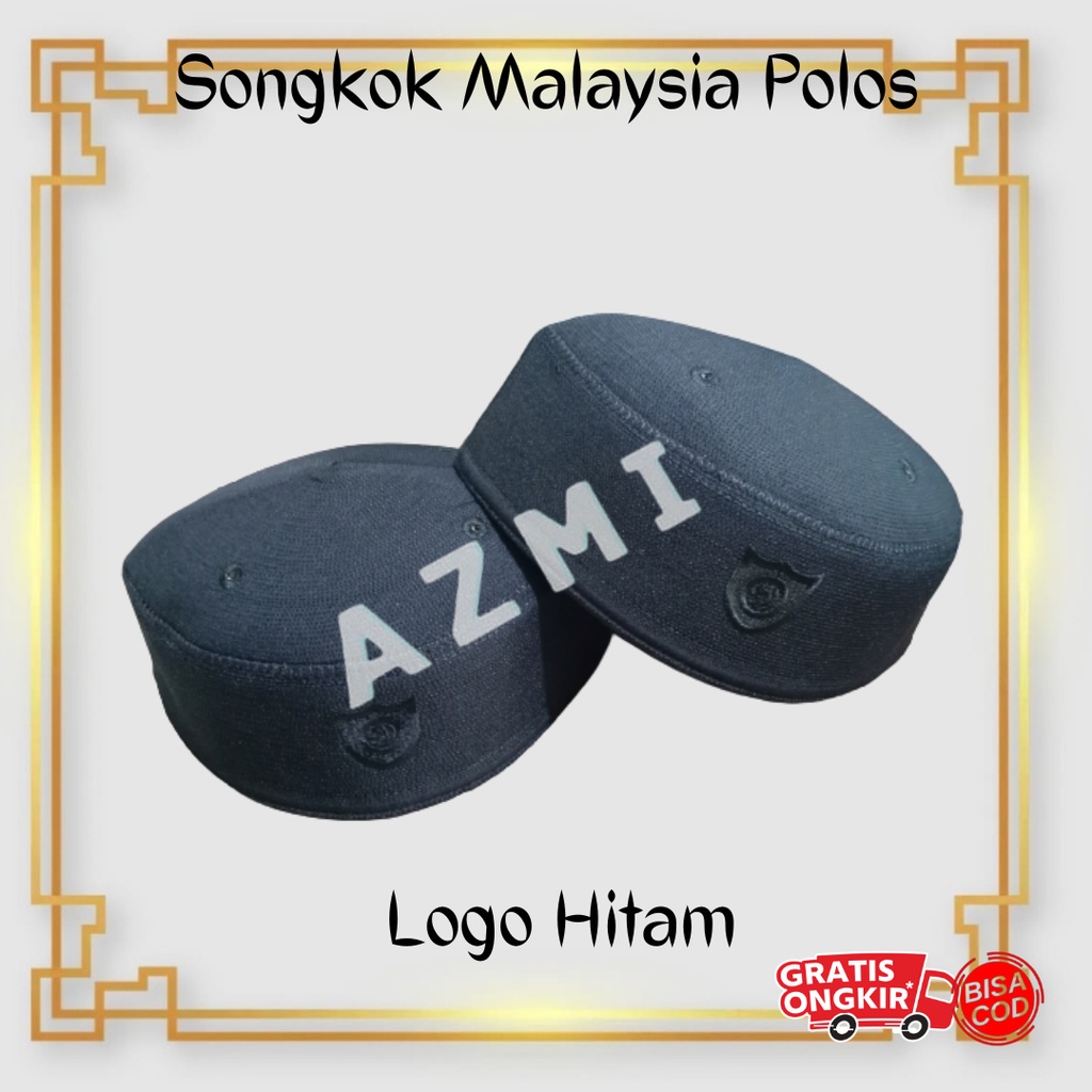 (ALL 3)Peci Kopiah Malaysia Motif Serat Dan Polos Hitam  / Kopiah Malaysia / Peci Malaysia Motif