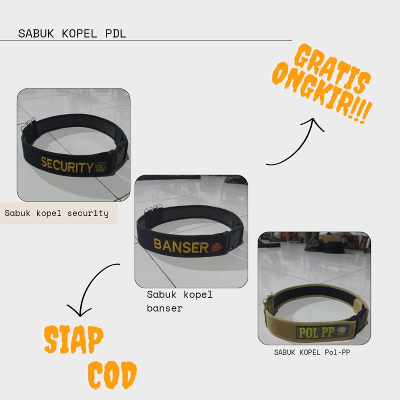 Sabuk Kopel Klik ikat pinggang SATPAM SECURTY & BANSER | Atribut Satpam Security