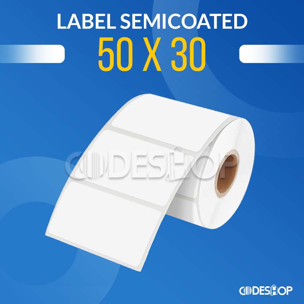 Label Semicoated 50 x 30 MM 1 Line isi 1500 PCS - Label Barcode Printer