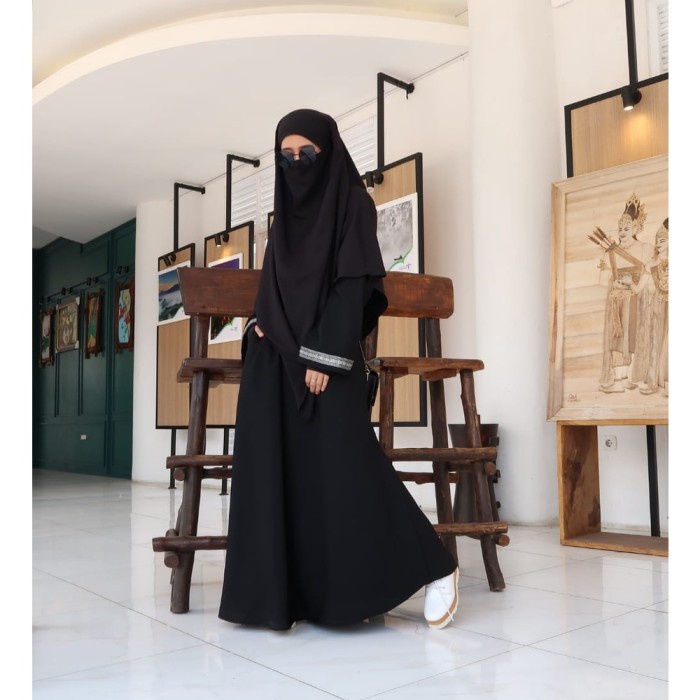 Gamis Gamis Basic Abaya Hitam Polos Arab Dubai Turkey Renda Dress Jetblack W(E0P5) Gamis Abaya Remaj