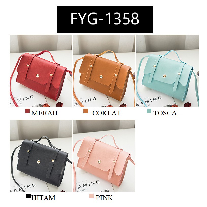 FYGALERY FYG1358 Tas Selempang Wanita Polos Sling Bag Cewek Fashion Korea