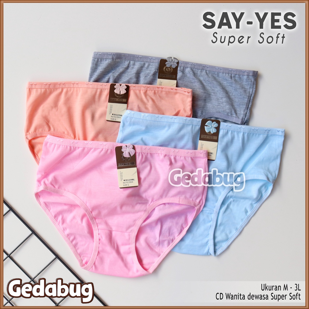 6 Pcs - CD Wanita SAY-YES Fashion Super Soft | Celana dalam wanita Berkualitas | Gedabug