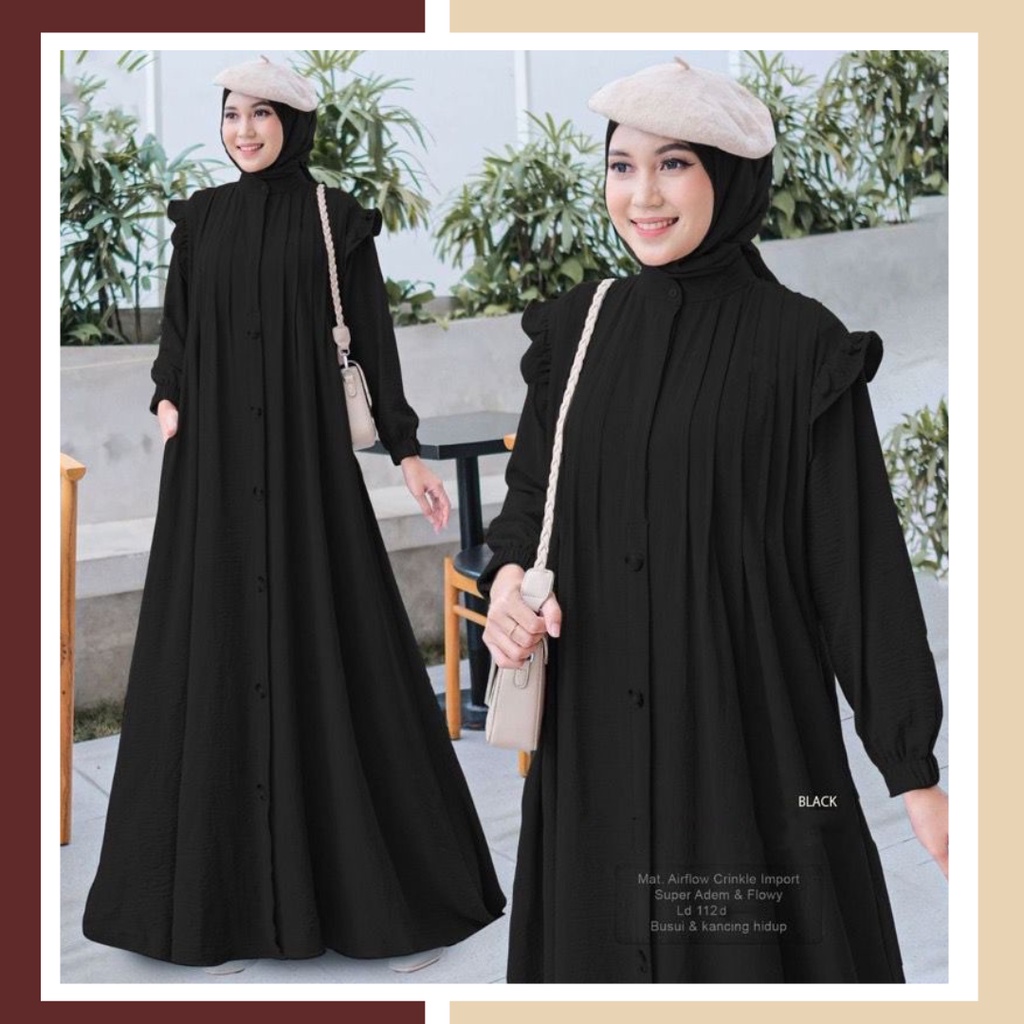 TERBARU SHOFIYA DRESS BAHAN CRINKLE GAMIS WANITA KEKINIAN TERBARU 2023 LEBARAN GAMIS MODERN SIMPLE E