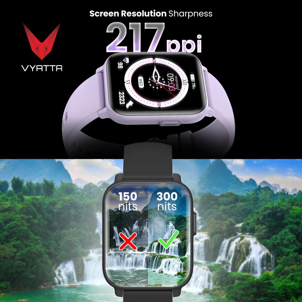 VYATTA FITME PRO SMARTWATCH SQUARE IPS SCREEN 1.9&quot; BLUETOOTH PHONE CALL REAL HEART RATE SENSOR MULTI SPORTS MODE