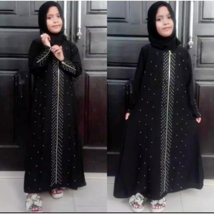 Gamis Terbaru Baju Abaya Gamis Hitam Turkey Abaya Bordir Bahan JetBlack(G2B7) Gamis Turki Gamis Turk