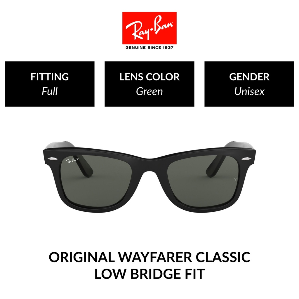 RAY-BAN Wayfarer Polarized | RB2140F 901/58 | Full Fitting | Sunglasses | 54mm