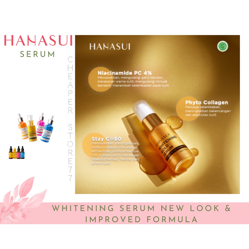 HANASUI - SERUM 4 VARIANCE - VIT C - ACNE - VIT C + COLLAGEN + GOLD 20 ML - SERUM WAJAH - SERUM MUKA - SERUM PERAWATAN WAJAH