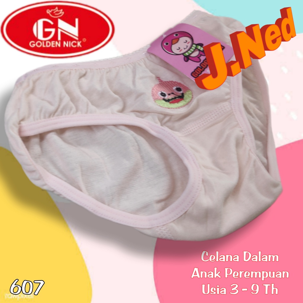 J607T  HARGA 3 PCS Celana dalam Anak  Wanita Murah - Cd Anak Wanita - Golden Nick 1188