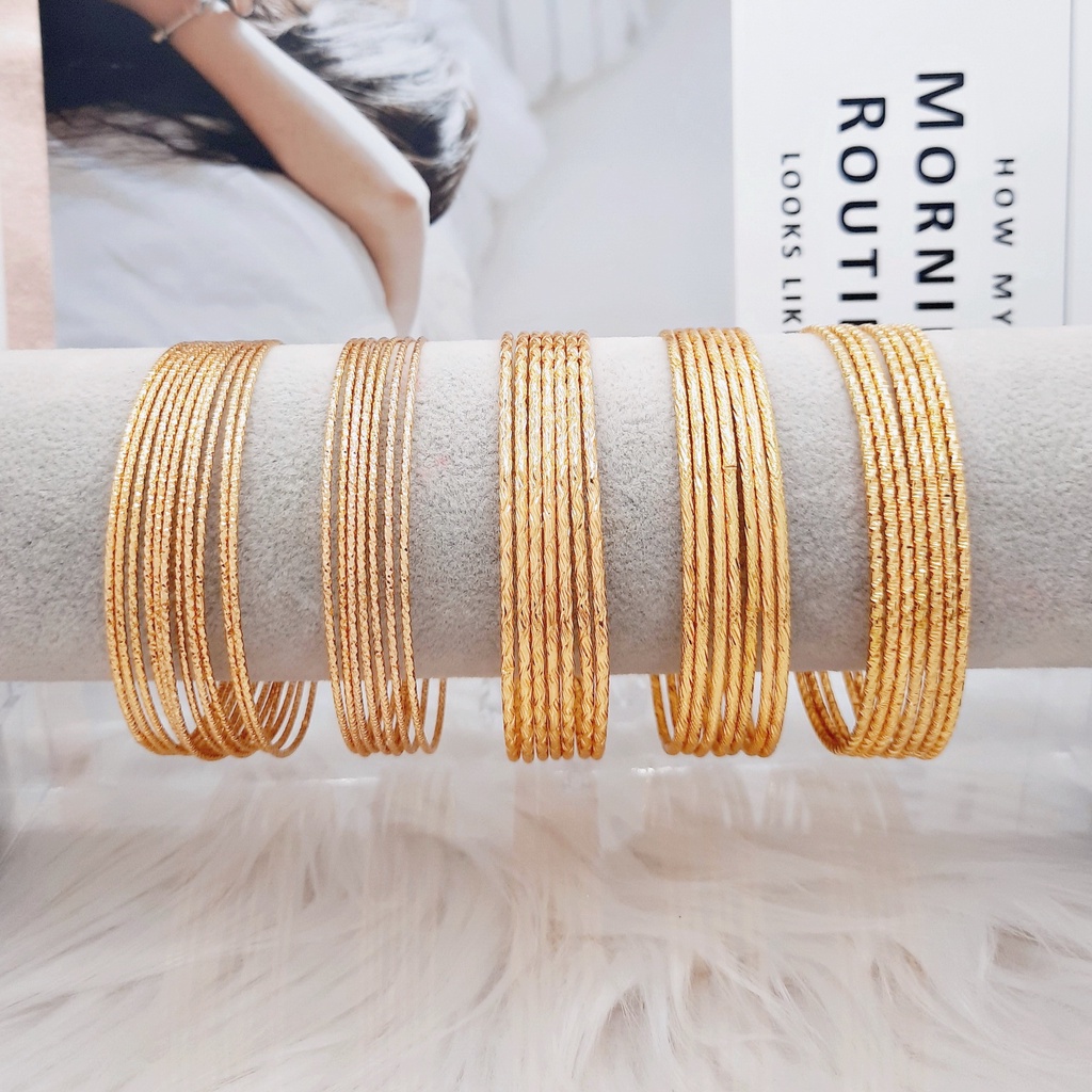 Gelang Keroncong Tangan Kecil Besar Xuping Set Isi 6 12 Pcs Gold Lapis Emas - BB243