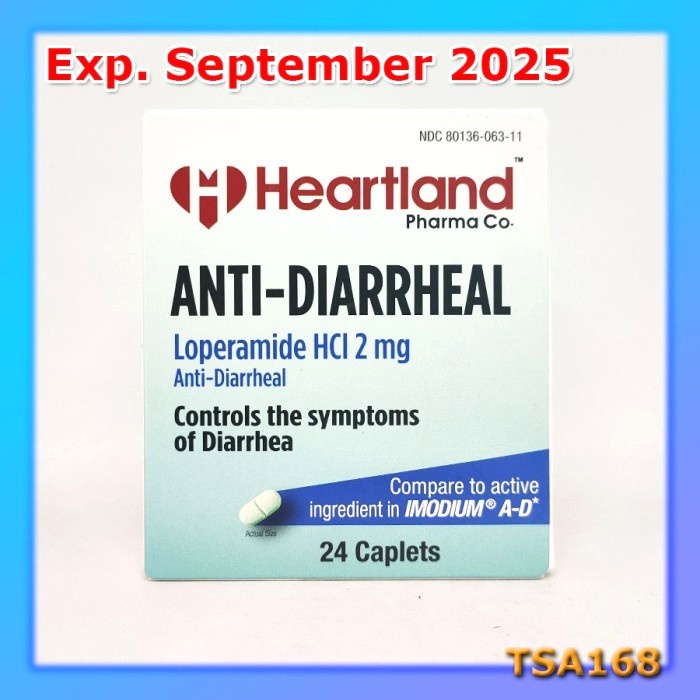 Heartland Pharma Anti Diarrheal 24 Caplet Anti / Obat Diare