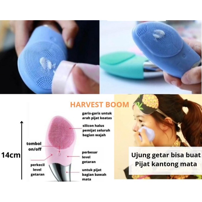 ALAT PEMBERSIH WAJAH ELEKTRIK BRUSH SILICON FACIAL CLEANER SILIKON