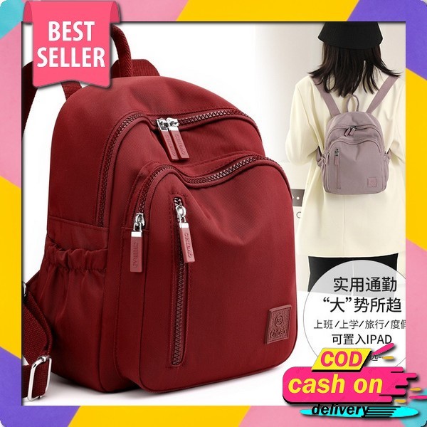 Tas Ransel Wanita Korea Anti Air Biru Import Yurika Ta727B2 Backpack Sekolah Kuliah Kerja Gendong Pu