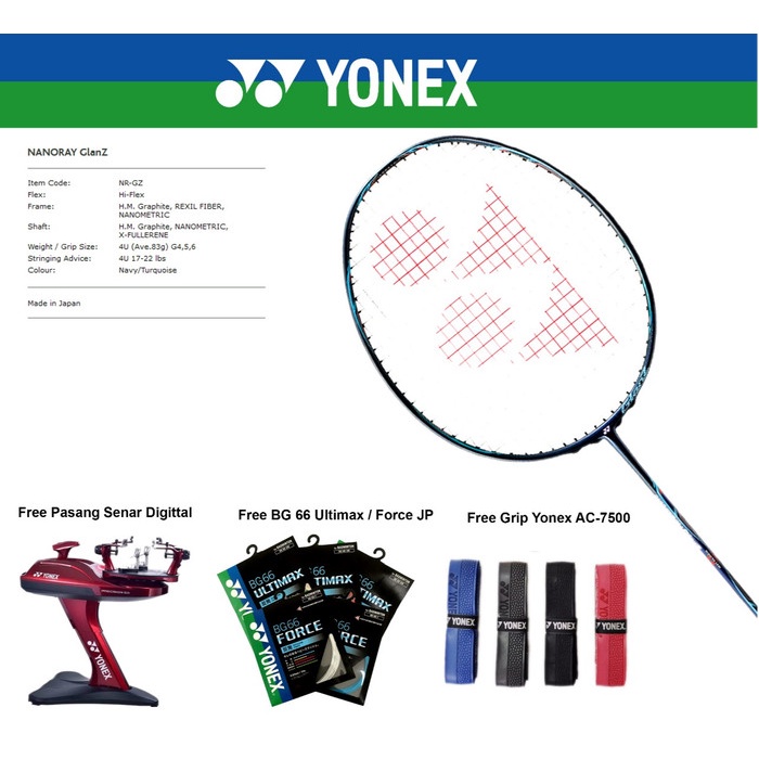 Terlaris Grip Raket Yonex Duora 8 Xp Pasang Senar Bg 66 Grip Original