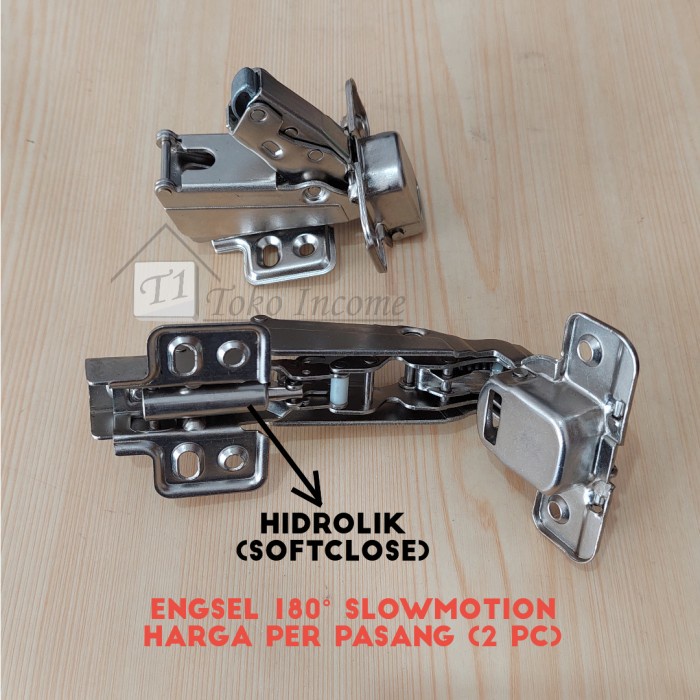 Engsel Kodok / Buaya 180 Derajat Slow Soft Close Sudut Bifold Hidrolik