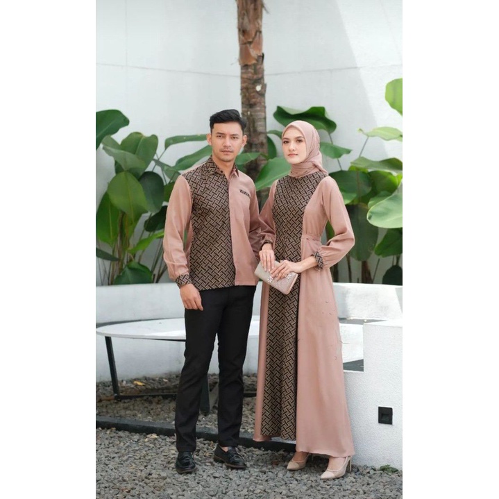 Baju Batik Couple Keluarga Modern Set  Pasangan Gamis Brukat Pasangan Keluarga Batik Couple Batik Modern gamis couple pasangan terbaru 2023