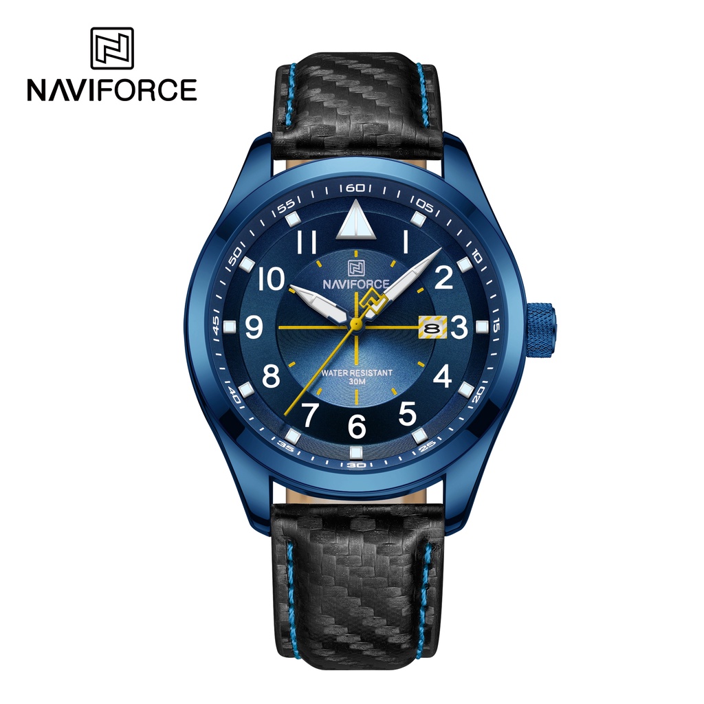 Navi Force Original Jam Tangan Pria Analog Tahan Air Quartz Movement NF 8022 BE/BE Jam Tangan Modern