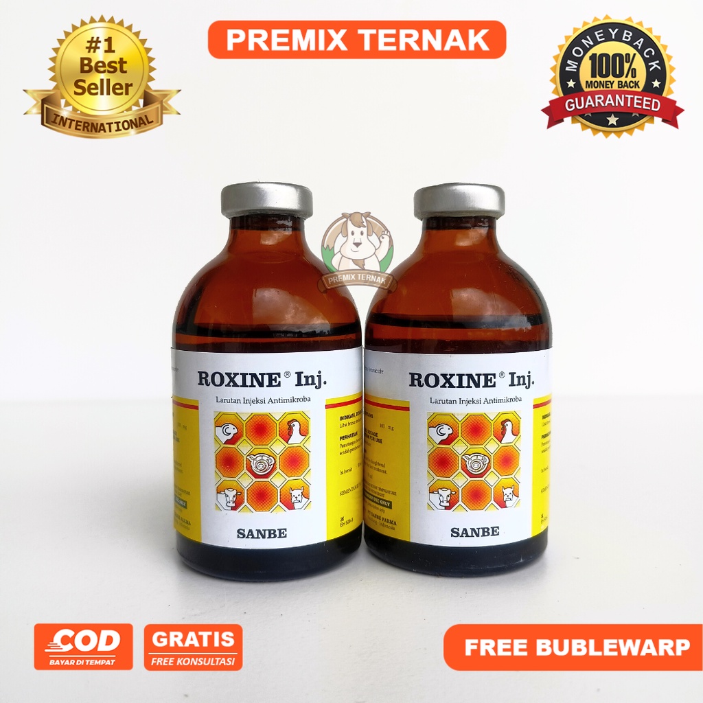 ROXINE 50ml - Antibiotik Pernafasan untuk Sapi Kambing dll Sanbe