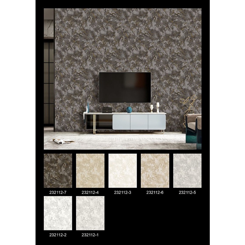 Wallpaper Dinding Marmer Abstrak Abu Putih Gold