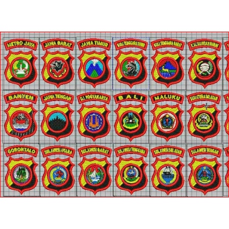 BORDIR LOGO POLDA INDONESIA (Semi Timbul)