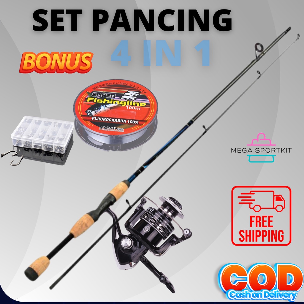Paket Mancing Mania 1 Set Pancing Kolam Galatama Sungai Danau Pantai Joran Sambung 180CM Reel Seri 2