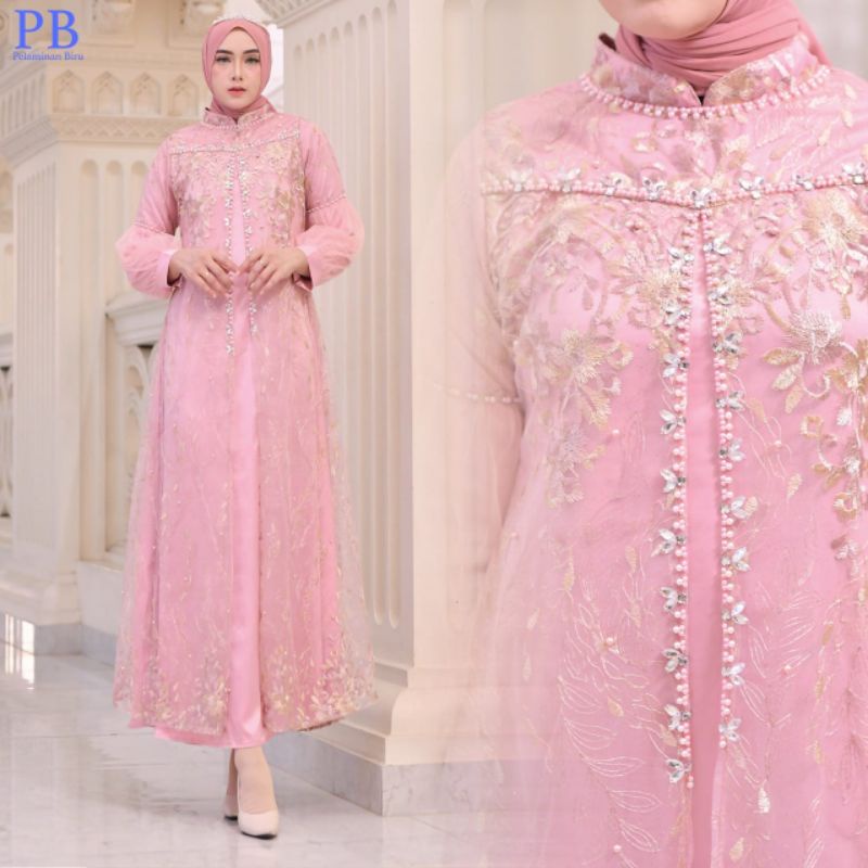 Gamis Tile Regina Kombinasi Payet Mutiara Modern/ Gamis Tile/ Gamis Kondangan/ Gamis/ Gamis Cardigan/ Gamis Mutiara/ Gamis Outer/ Gamis Seragaman/ Gamis Cantika/ Gamis Modern