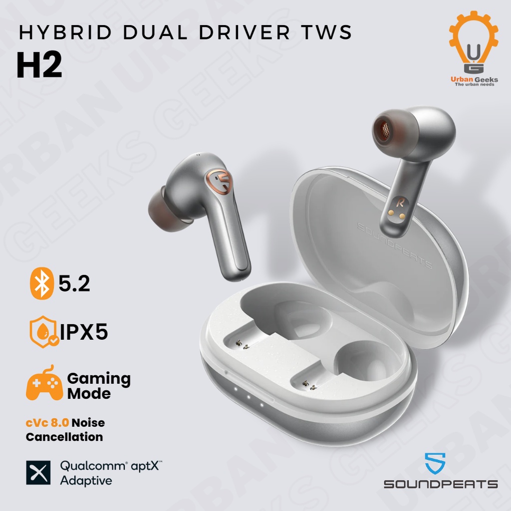 True Wireless Earphones AptX TWS SoundPEATS H2 Hybrid Driver