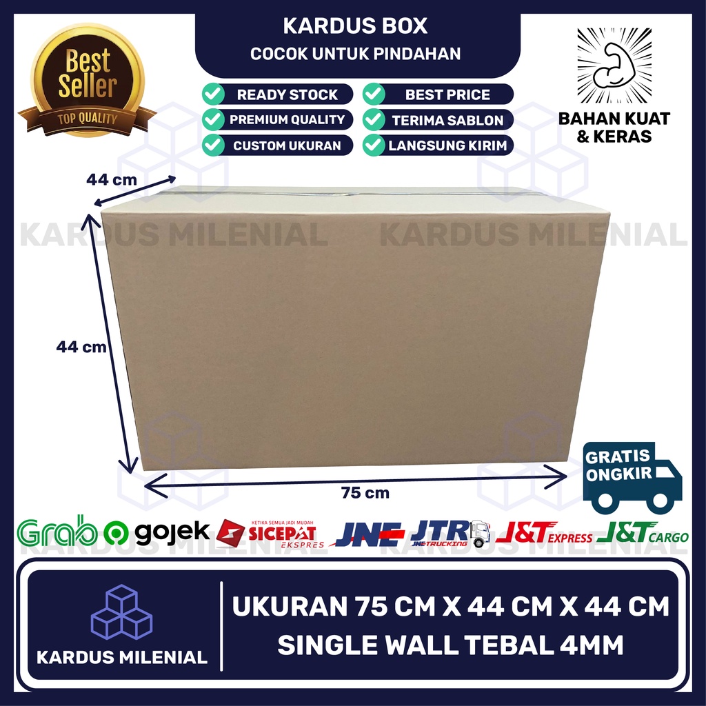 

KARDUS BESAR JUMBO PACKING 75x44x44 COCOK UNTUK PINDAHAN RUMAH/KANTOR