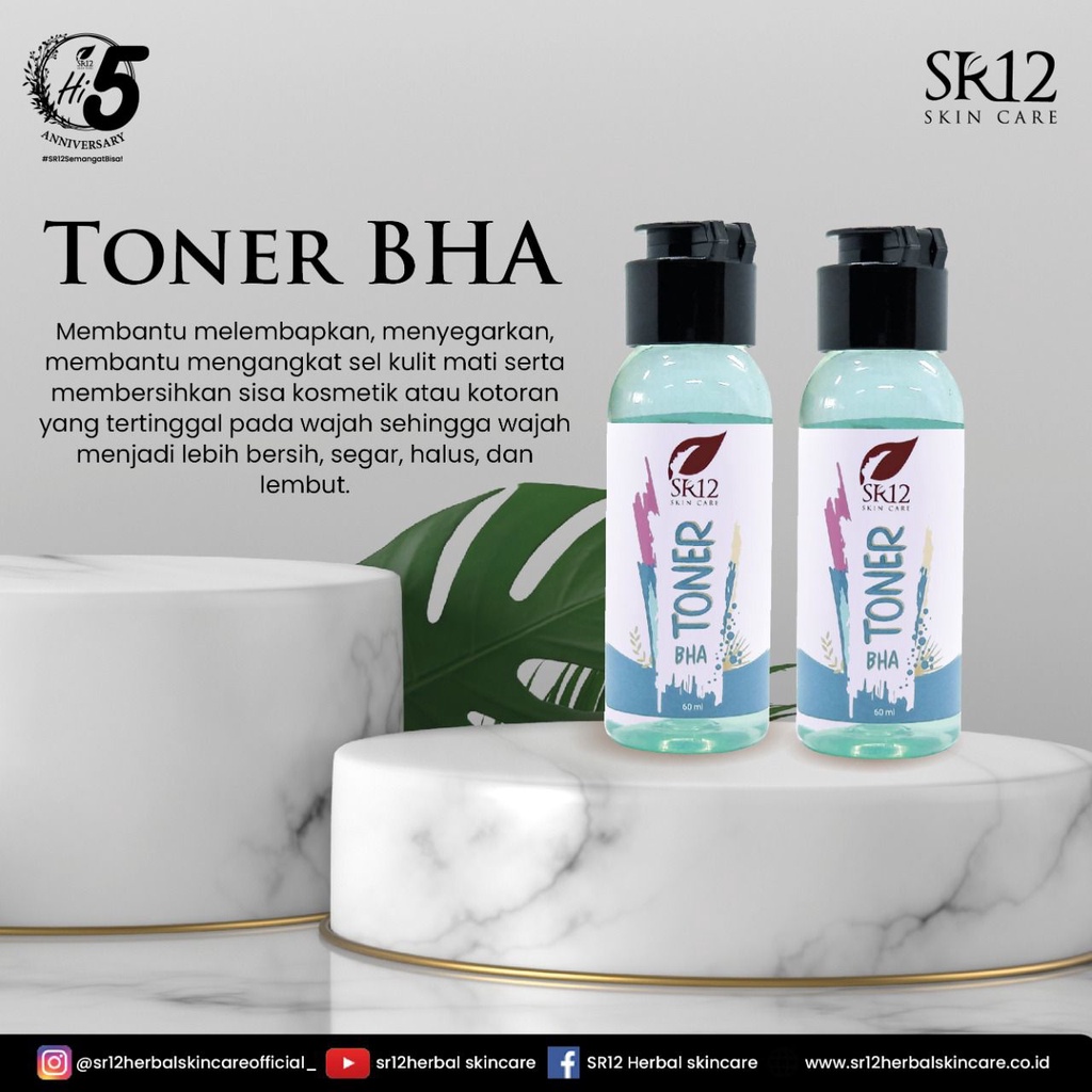 TONER BHA SR12 / EKSFOLIASI EKSFOLIATER KULIT BERUNTUS DAN JERAWAT / MEMBANTU ANGKAT SEL KULIT MATI