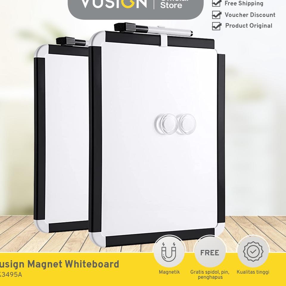 

Official Shop Vusign Magnet Whiteboard / Papan Tulis Magnet Gantung 28 x 22 cm Gratis Spidol Pin Penghapus KK3495A