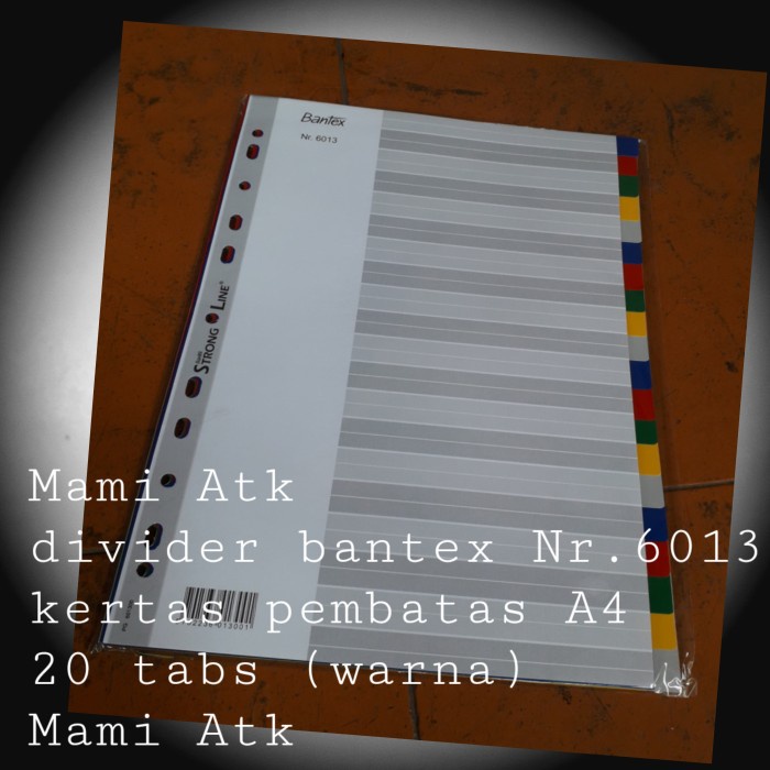 

Terlaris Kertas Divider Pembatas Bantex Nr 6013.