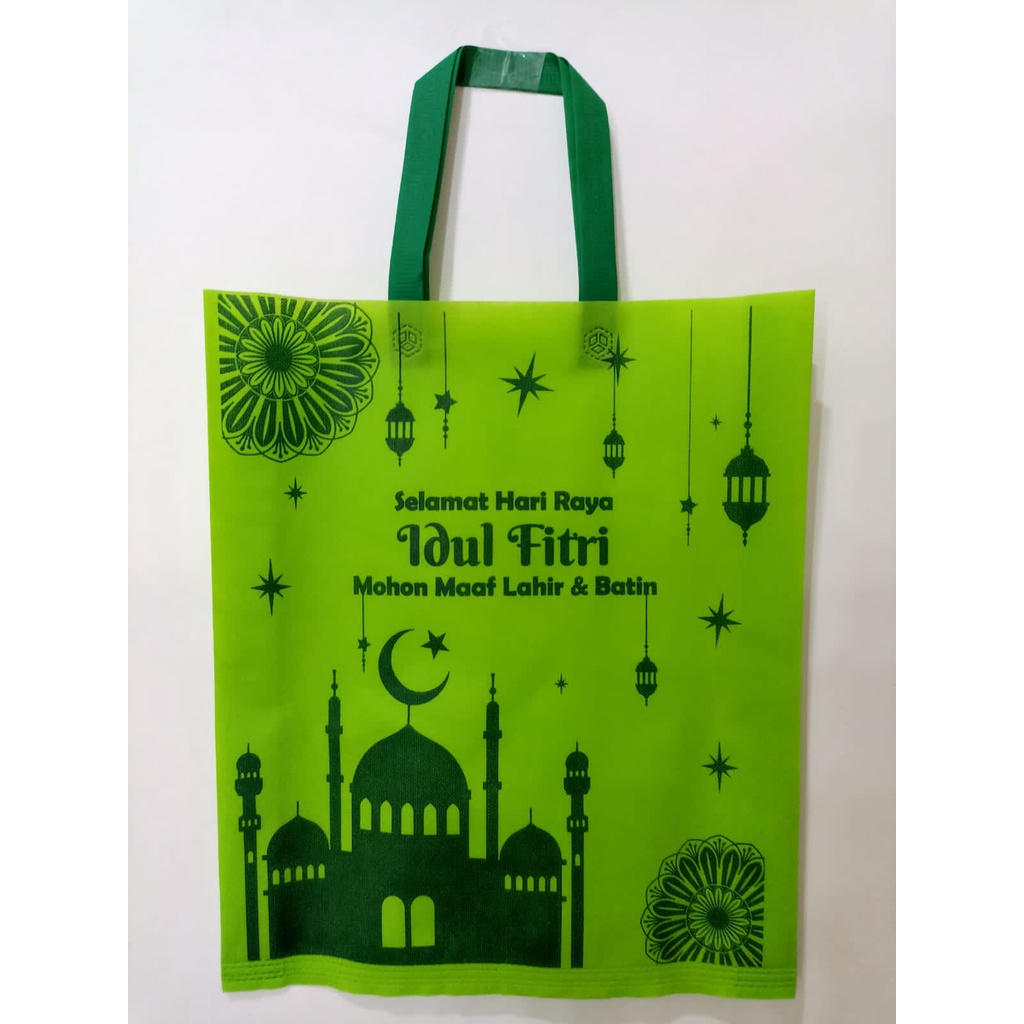 

Tas Kain Spunbond Souvenir Goodie Bag Lebaran Idul Fitri 30x40 cm