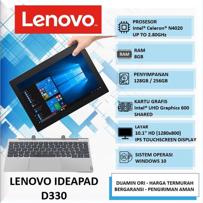 NOTEBOOK LENOVO IDEAPAD D330 10IGL N4020 8GB 128GB WIN10PRO MINERAL GREY