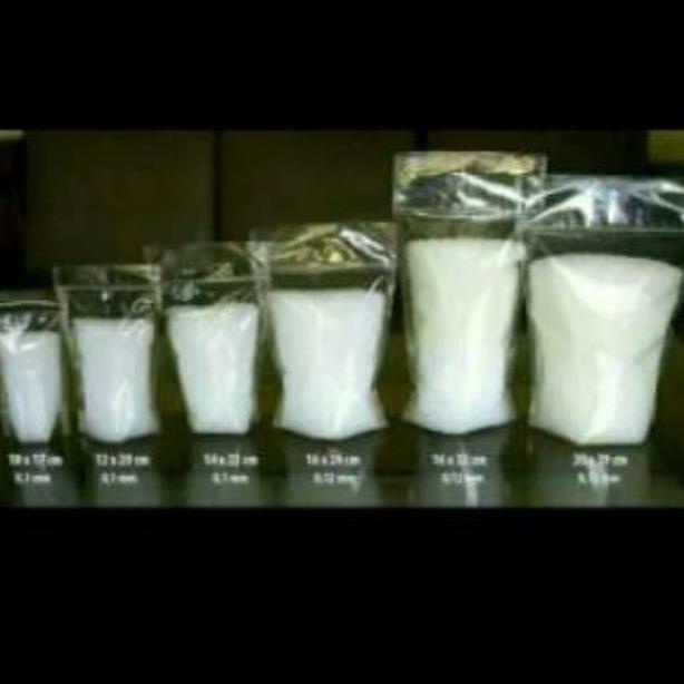 PLASTIK STANDING POUCH 14X22 SEAL LEBAR STP (ISI 50 PCS) .