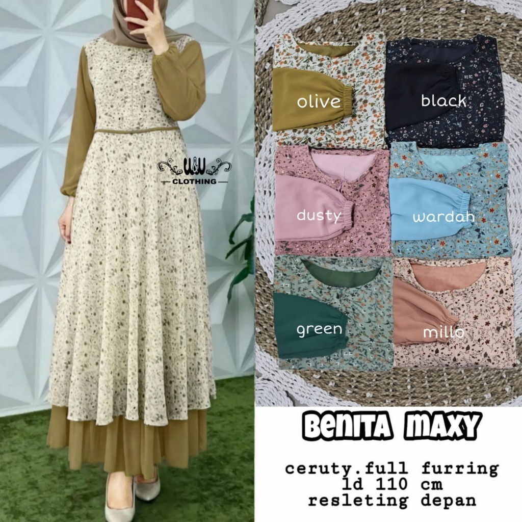 Benita Maxy Dress Cerut Baby Doll Jumbo Ld 130cm Ld 110cm Dan Ld 90cm Gamis Polos Motif Bunga Terbaru Dres Ceruty Motif Bunga Kecil Kecil Dress Wanita Remaja Muslim Gamis Kondangan Dres Muslimah Seragaman Grosir Konveksi Baju Gamis Murah Terbaru Kekinian