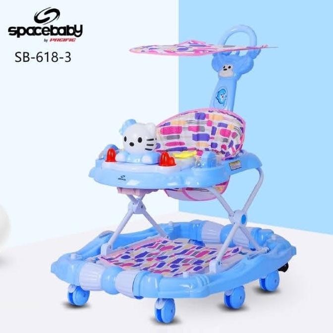 Alat belajar jalan anak bayi SB 618-3 Hello Kitty Sanrio baby walker spacebaby SB618-3 babywalker space baby