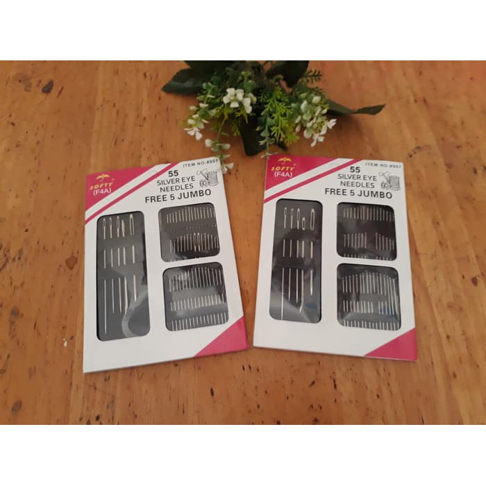 [F4A] Jarum Jahit Tangan Silver Eye Needles 55pcs free 5pcs
